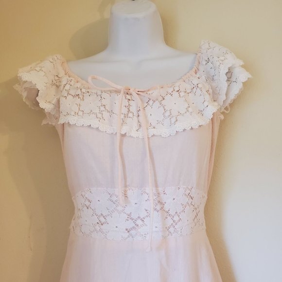 Miss Rita CA Pink Swiss Dot Lace Maxi Dress Cosplay Costume Prom Garden Party‎ - Picture 3 of 5